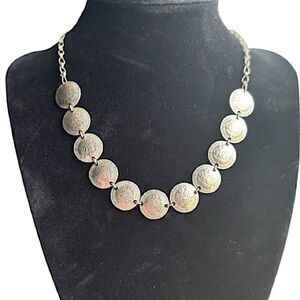Vintage Silver Coin Necklace Peruvian 5 Centavos Coin Necklace 18” Adjustable